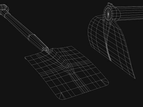 Construction - Hoe and Shovel 3D Model