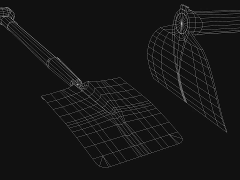 Construction - Hoe and Shovel 3D Model