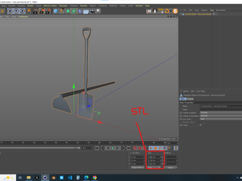 Construction - Hoe and Shovel 3D Model