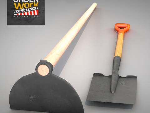 Construction - Hoe and Shovel 3D Model