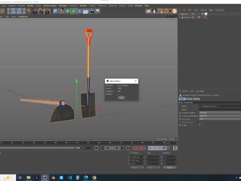 Construction - Hoe and Shovel 3D Model