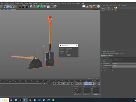 Construction - Hoe and Shovel 3D Model
