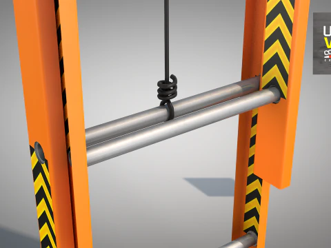 Construction - Ladder Orange 3D Model
