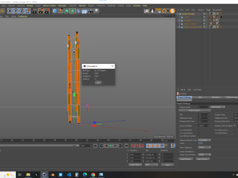 Construction - Ladder Orange Modello 3D