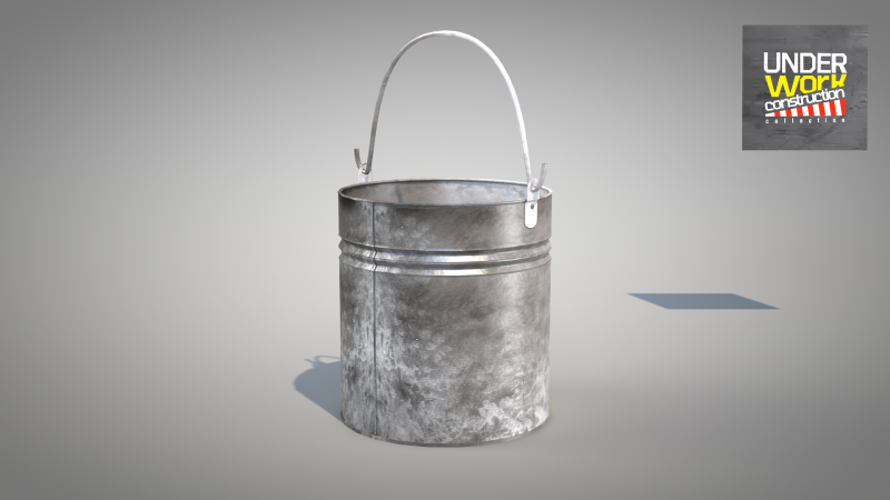 Construction - iron bucket 3D Model .c4d .max .obj .3ds .fbx .stl .blend 