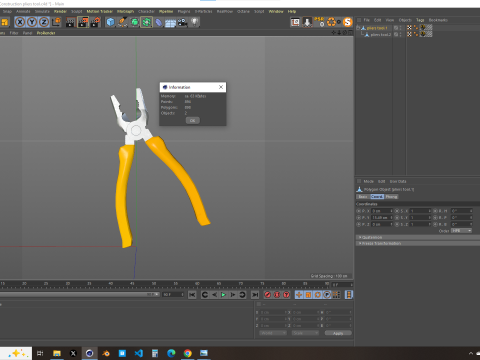 Construction Pliers Tool 3D Model