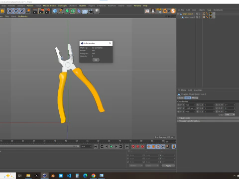 Construction Pliers Tool 3D Model