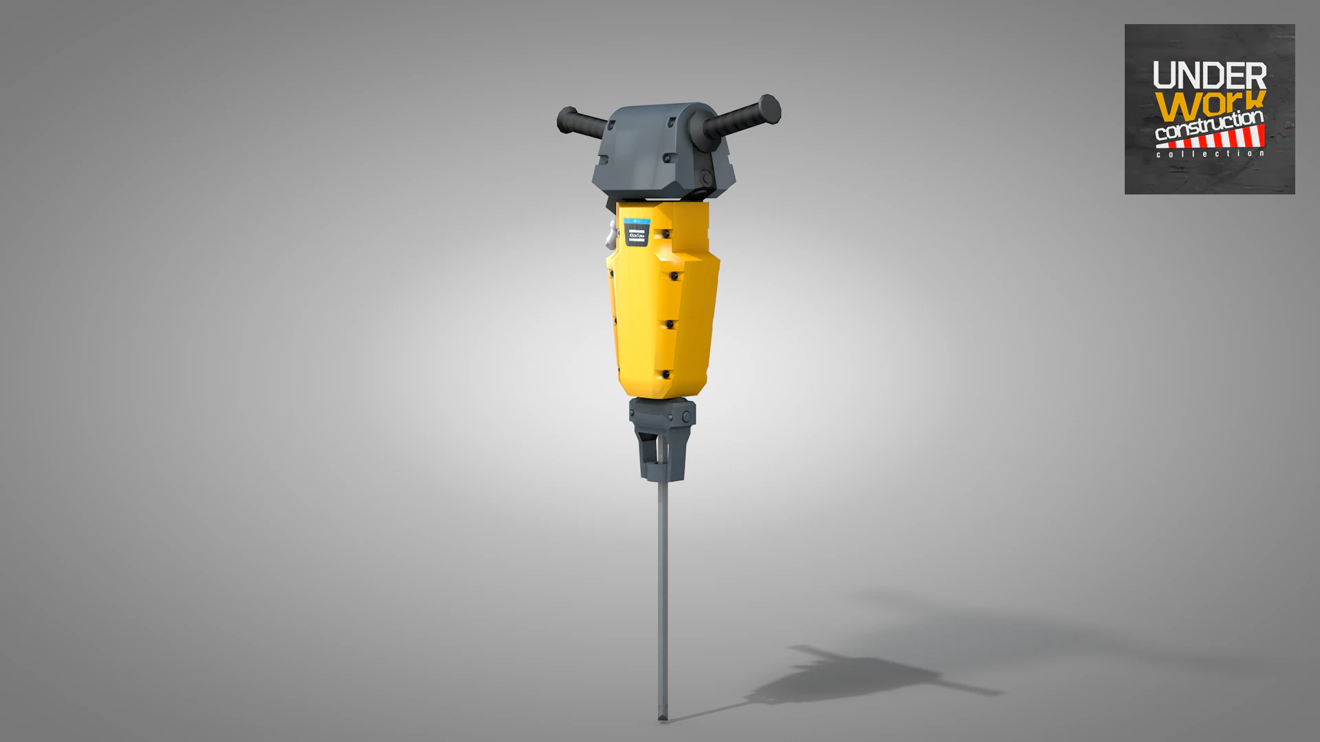 Construction Concrete Breaker 3D Model .c4d .max .obj .3ds .fbx .stl .blend
