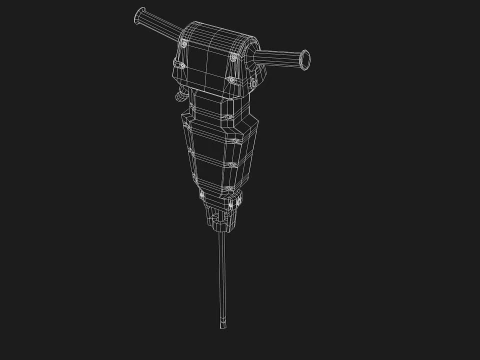 Construction Concrete Breaker 3D Model