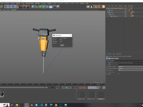Construction Concrete Breaker 3D 模型