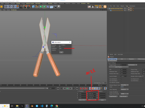 Garden Pruning Shears Model 3D