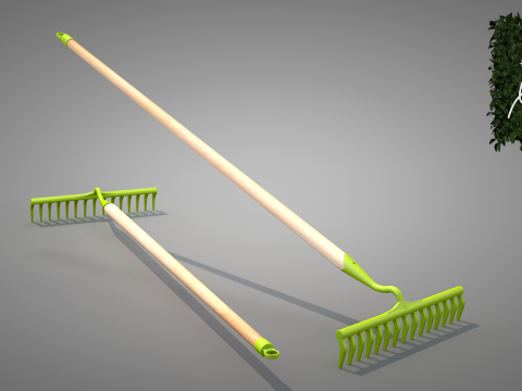 Garden Rake 15 Tines 3D Model