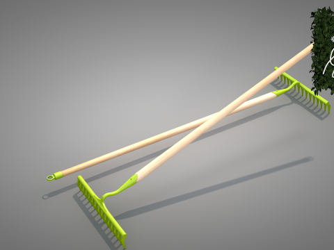 Garden Rake 15 Tines 3D Model