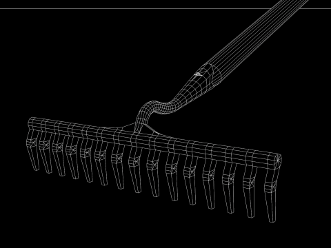 Garden Rake 15 Tines 3D Model