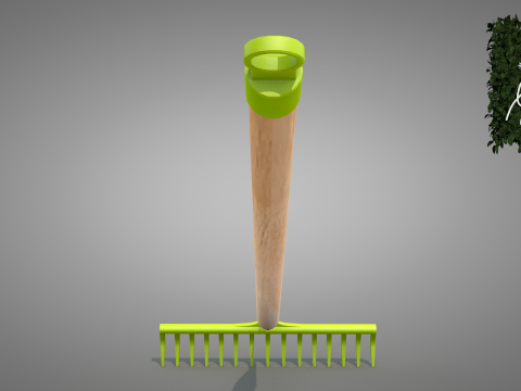 Garden Rake 15 Tines 3D Model