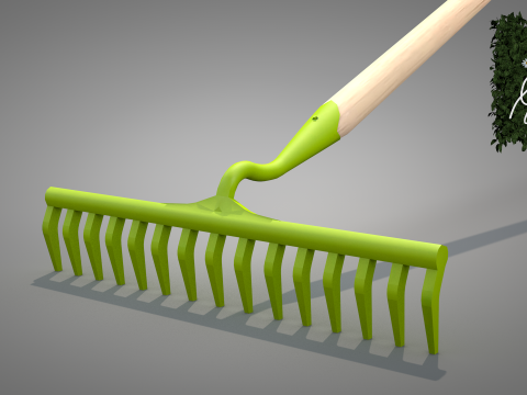 Garden Rake 15 Tines 3D Model