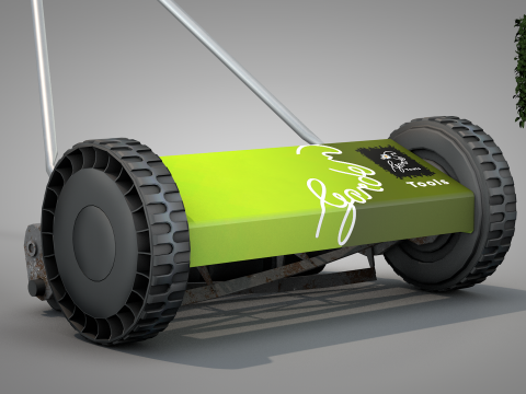 Garden Manual Lawn Mower 3D-Modell