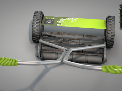 Garden Manual Lawn Mower 3D-Modell