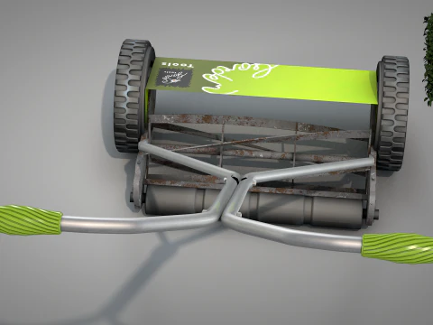 Garden Manual Lawn Mower 3D Model