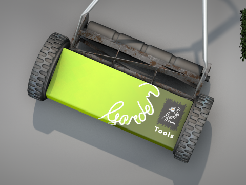 Garden Manual Lawn Mower 3D-Modell