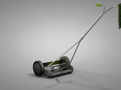 Garden Manual Lawn Mower 3D-Modell