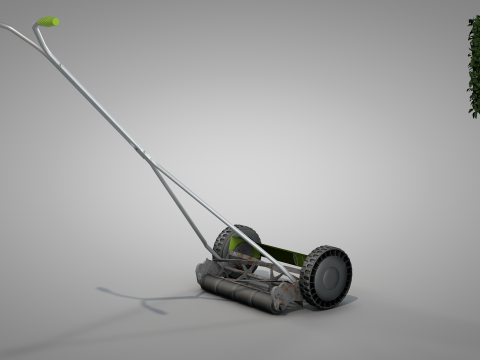 Garden Manual Lawn Mower 3D-Modell