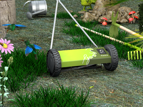 Garden Manual Lawn Mower 3D-Modell