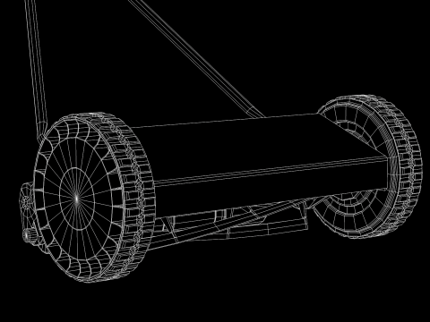 Garden Manual Lawn Mower 3D-Modell