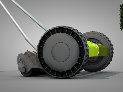 Garden Manual Lawn Mower 3D-Modell