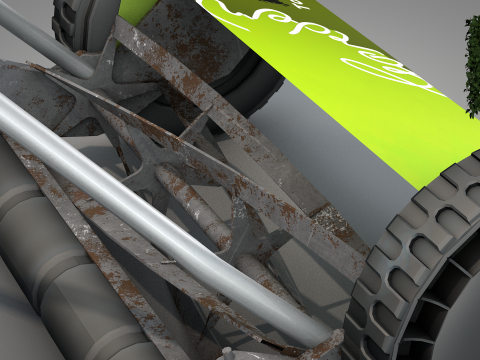 Garden Manual Lawn Mower 3D-Modell