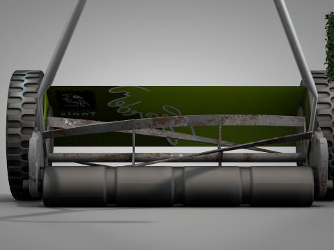 Garden Manual Lawn Mower 3D-Modell