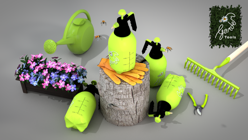 Garden - Hand Sprayer 3D Model .c4d .max .obj .3ds .fbx .stl .blend