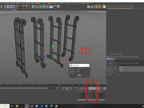 Construction - Multifunctional Ladder 3D-Modell