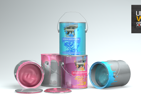 Construction Can Tint Dripping 3D Модель