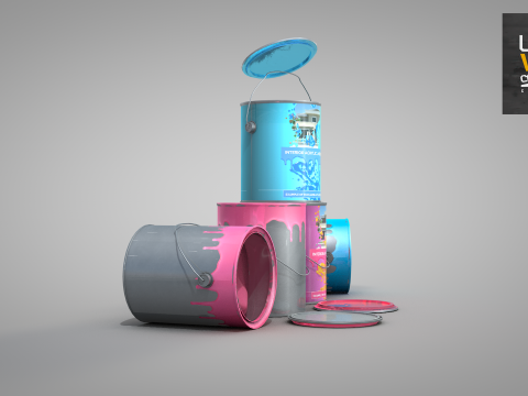 Construction Can Tint Dripping 3D 모델