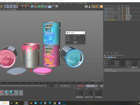 Construction Can Tint Dripping 3D 모델