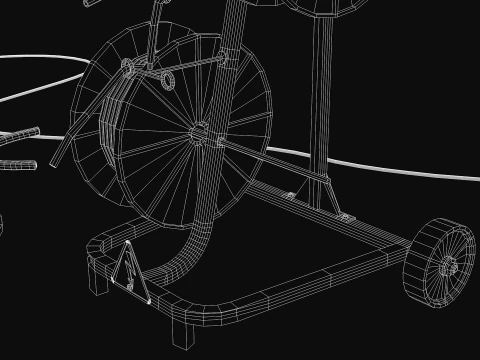 Construction Cable Wire Reel Cart 3D Model