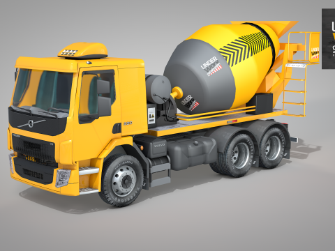 Construction Concrete Mixer Truck Modèle 3D