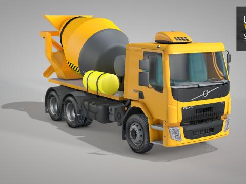 Construction Concrete Mixer Truck Modello 3D