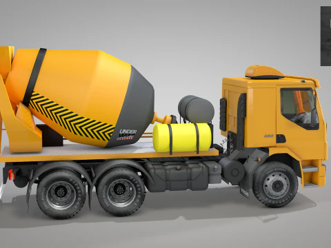 Construction Concrete Mixer Truck 3D Model