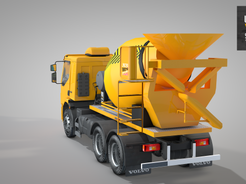 Construction Concrete Mixer Truck Modello 3D