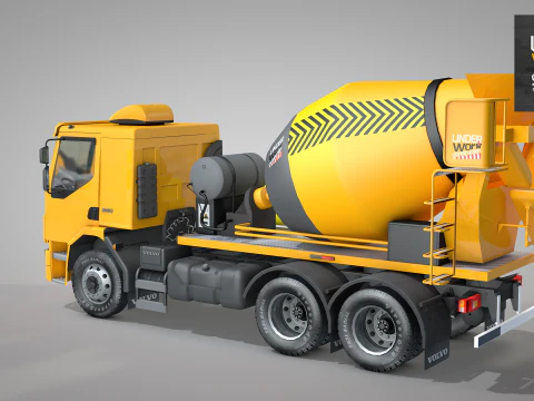 Construction Concrete Mixer Truck 3D Model