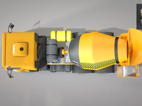 Construction Concrete Mixer Truck 3D Model