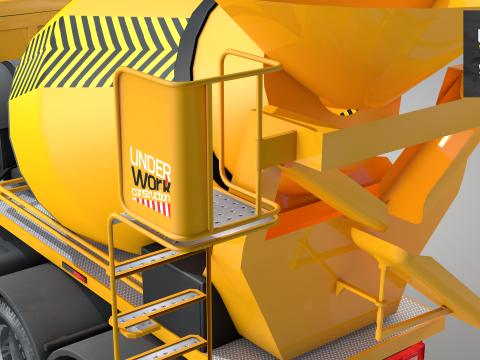 Construction Concrete Mixer Truck Modello 3D