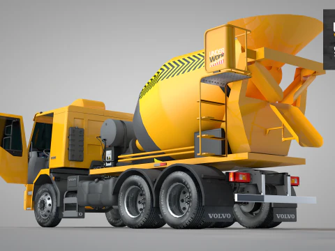 Construction Concrete Mixer Truck 3D Model