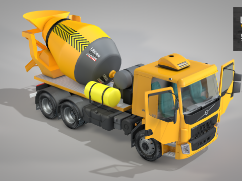 Construction Concrete Mixer Truck Modello 3D