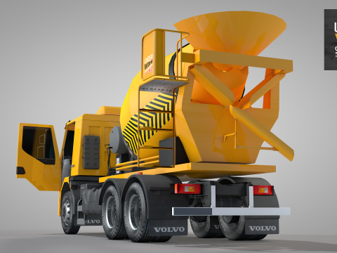 Construction Concrete Mixer Truck Modello 3D