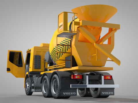 Construction Concrete Mixer Truck Modello 3D