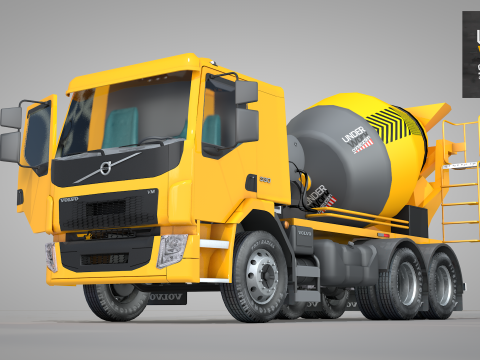 Construction Concrete Mixer Truck Modello 3D