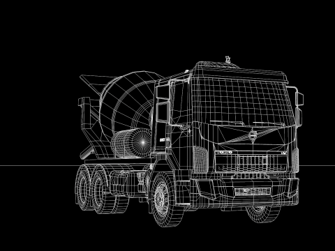 Construction Concrete Mixer Truck Modello 3D